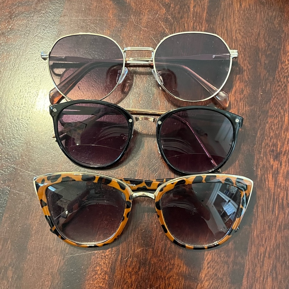 Target Women's Sunglasses Set - Black, Gold, and Brown